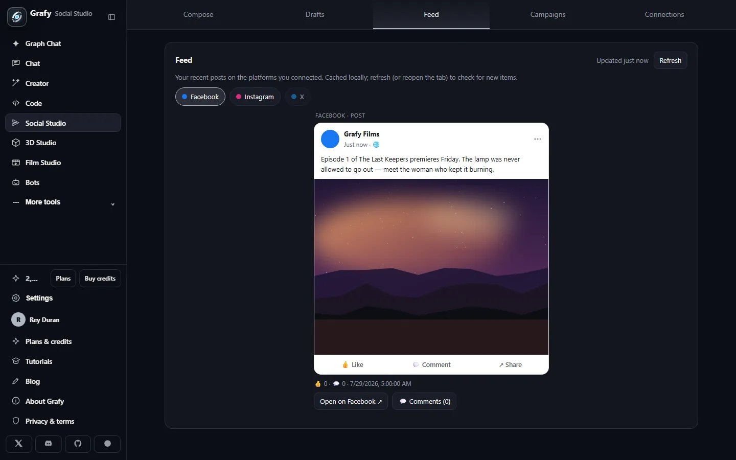The Social Studio unified feed